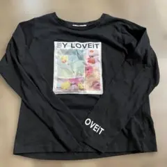 バイラビット 袖ロゴ 　長袖Tシャツ 黒 130cm