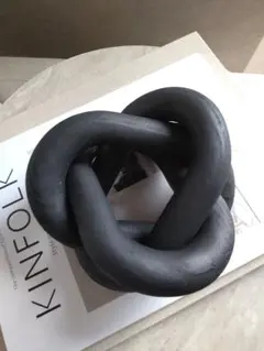 ウッドオーバルリングオブジェ ブラック（H&M/ZARA HOME/北欧）