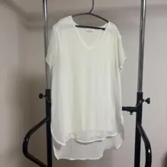 MOUSSY ホワイト Vネック 半袖 ブラウス