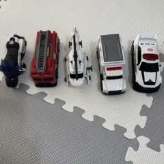 ミニカー 5台セット 消防車 ヘリコプター バイク パトカー