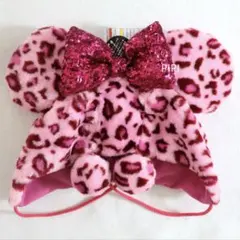 ディズニー　ファンキャップ　ミニー　ピンク　レオパード