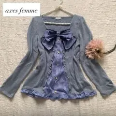 アクシーズファム axes femme ビッグリボン　カットソー　チュニック