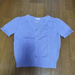 GU 半袖　レース調 カットソー