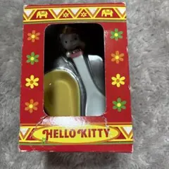 HELLO KITTY 陶器製スプーン ホワイト/イエロー
