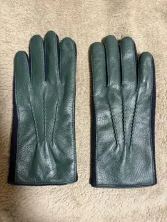 Paul Smith ポールスミス　羊革手袋　グリーン/ネイビー24cm