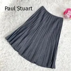 Paul Stuart ポールスチュアート プリーツスカート リネン混 ミディ