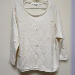 CLEF DE SOL アイボリー ニットセーター