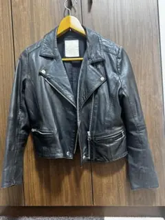 ブラックレザーライダースジャケット