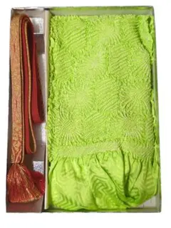 総絞り 帯揚げ・帯締め 2点セット 黄緑系 和装小物