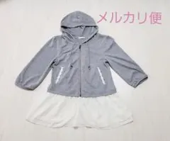 axes femme★シフォンチュールフリル七分袖パーカー M アクシーズファム