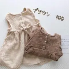 新品 カジュアルワンピース 子供服 ベビー服 韓国 スカート ブラウン リボン