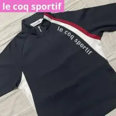 ●ルコックスポルティフゴルフ●ハーフジップモックネックシャツ 黒 M ブラック