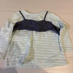 長袖カットソー 水色ストライプ 94cm