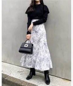 INGNI BACKレースUP花柄マーメイドスカート