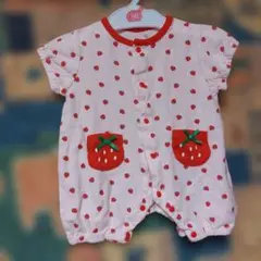 いちご柄ロンパース 60-70cm