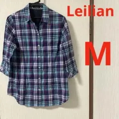 Leilian レリアン チェック柄チュニック ブラウス　シャツ　羽織り　Mのサムネイル