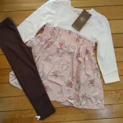 Biquette Clubチュニックとpetit mainレギンスセット 110