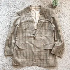 【J.PRESS】テーラードジャケット タータンチェック柄 ポケット 綿100%