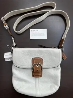 【新品•タグ付】COACH レザーショルダーバッグ ホワイト