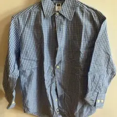 GAP KIDS 長袖シャツ 130サイズ 青白チェック（ストライプ