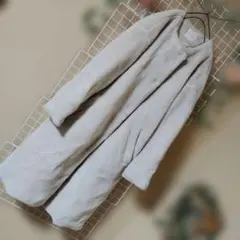 ❥ローリーズファーム❥ノーカラーボアロングコート アイボリー