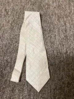 アイボリー 幾何学模様 スリムタイ