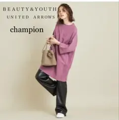 ビューティアンドユース　champion コラボ　リバースウィーブワンピース