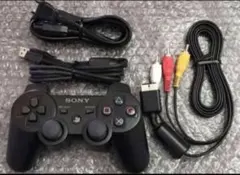 SONYプレステ3 本体付属品4点 純正コントローラー ケーブル PS3 黒
