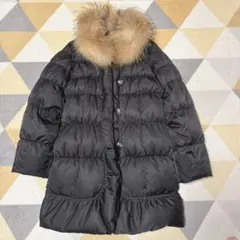 Viaggio Blu ブラックダウンジャケット（ファーラクーン取り外し可能）