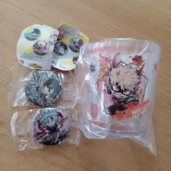 ヒロアカ　くら寿司　コップ　爆豪勝己　缶バッジ　死柄木弔　イレイザーヘッド