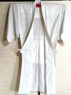 男物浴衣　白地細かな絣模様