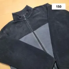 【美品】UNIQLOフリースジャケット ブラック グレー 150