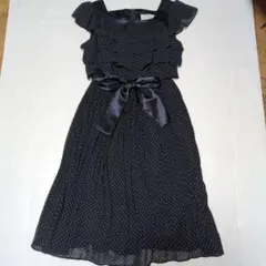 【新品】150〜160★組曲★リボン付ドット柄シフォンワンピース★