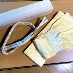 絹100% 和装小物（正礼装、訪問着等に） 帯締（金糸）と伊達締めセット