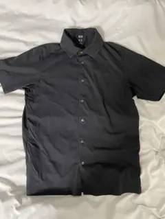 エアリズムコットンフルオープンポロシャツ L 黒　ユニクロ