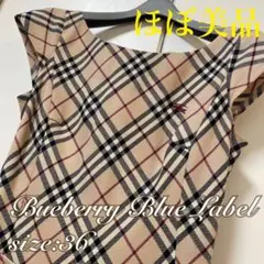 【割と美品】バーバリーブルーレーベル　ノバチェック　半袖ワンピース　36❤️