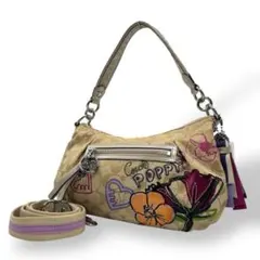 1213 Coach poppy HandBag 2way Signature