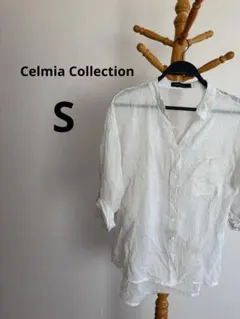 Celmia Collection ホワイト 五分袖シャツ 【S】値下げok