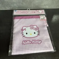 ハローキティ　しまむら購入　千鳥柄　ピンク　巾着袋