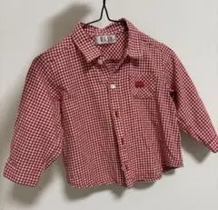 ELLE 赤 チェック柄 シャツ 90cm
