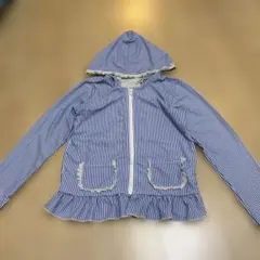 130cm 青と白ストライプ ラッシュガード　水着。