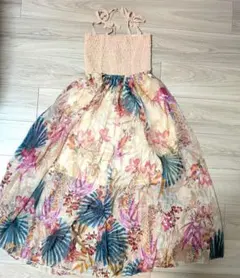 ボタニカル　花柄　キャミソール2way シフォン ワンピース