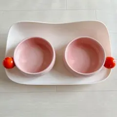 フードボウル ペットボウル 餌入れ 猫 犬 水入れ 食器トレー オレンジ