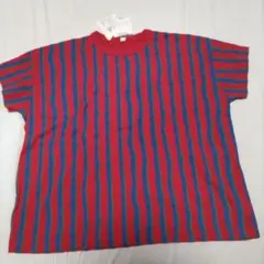 マルチカラー ストライプ クルーネックTシャツ