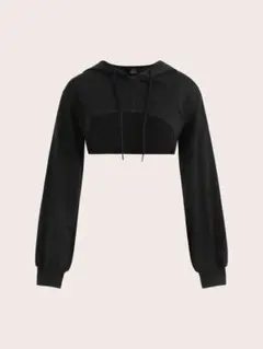 【海外トレンド】スーパークロップドフーディー 黒 ダンス ギャル 韓国