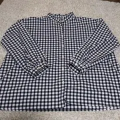 サマンサモスモスギンガムチェック 長袖シャツ フリル襟フリーサイズ