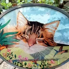 アメリカ ステンドグラス Cat 猫シカゴ美術館グラスマスターズ社にゃんこ アメリカ ステンドグラス Cat 猫シカゴ美術館グラスマスターズ社