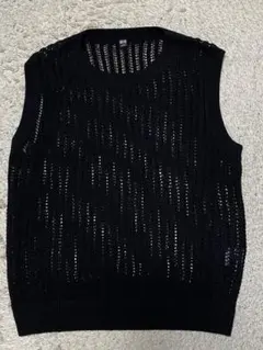 【新品未使用】ユニクロ　メッシュクルーネックショートセーターノースリーブ　L