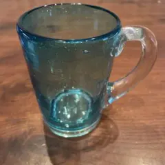 ミニジョッキ　琉球ガラス ブルー×透明