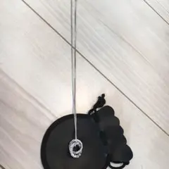ダブルリングネックレスシルバー スワロフスキー新品